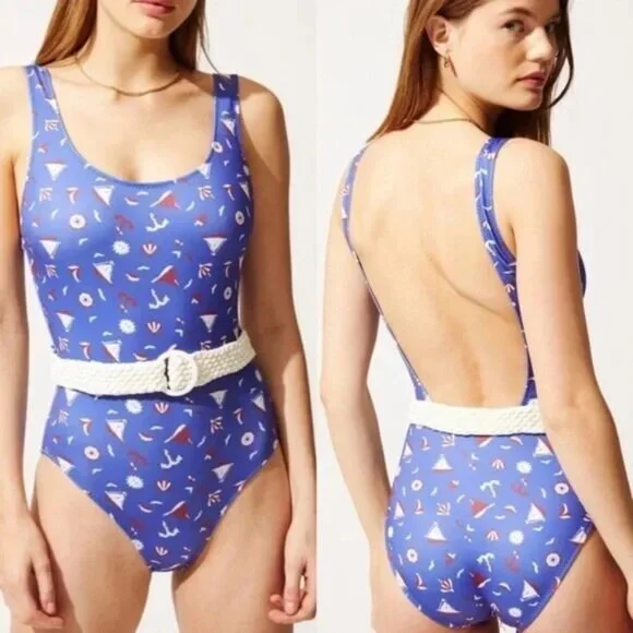 Solid & Striped Anne-Marie Belted One Piece Swimsuit Nautica Measures XS NWOT - Picture 1 of 1